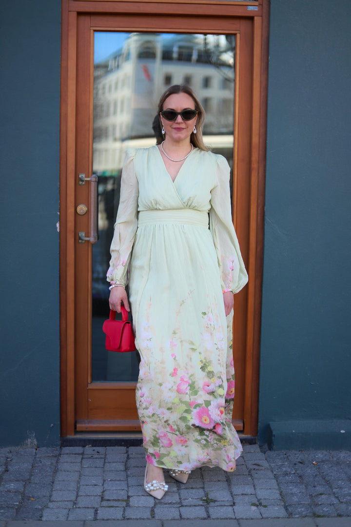 Viscose V-Neck Dress Growing Garden
