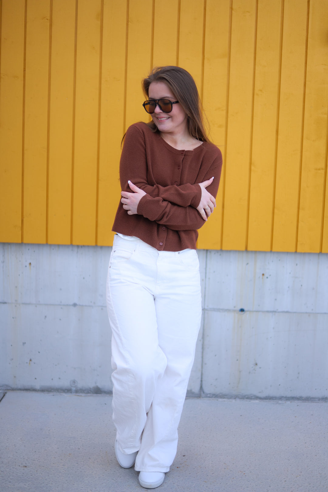 Astrid Cash Cardigan Brown
