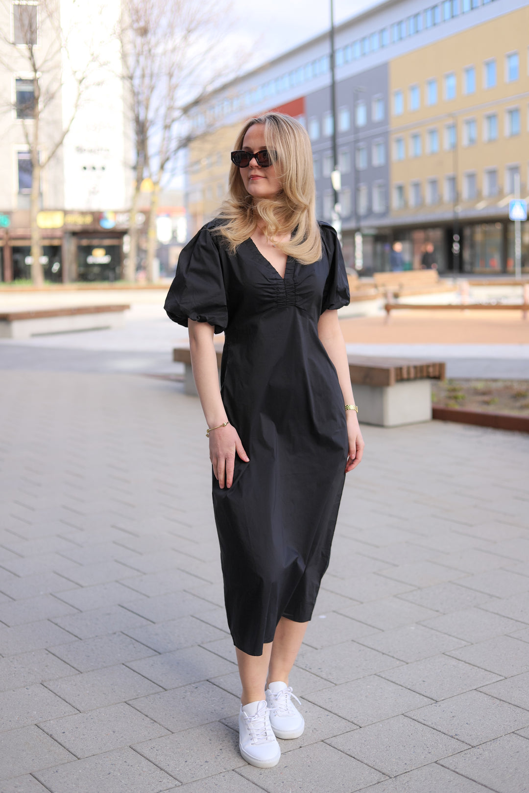 Illana Poplin Dress Black