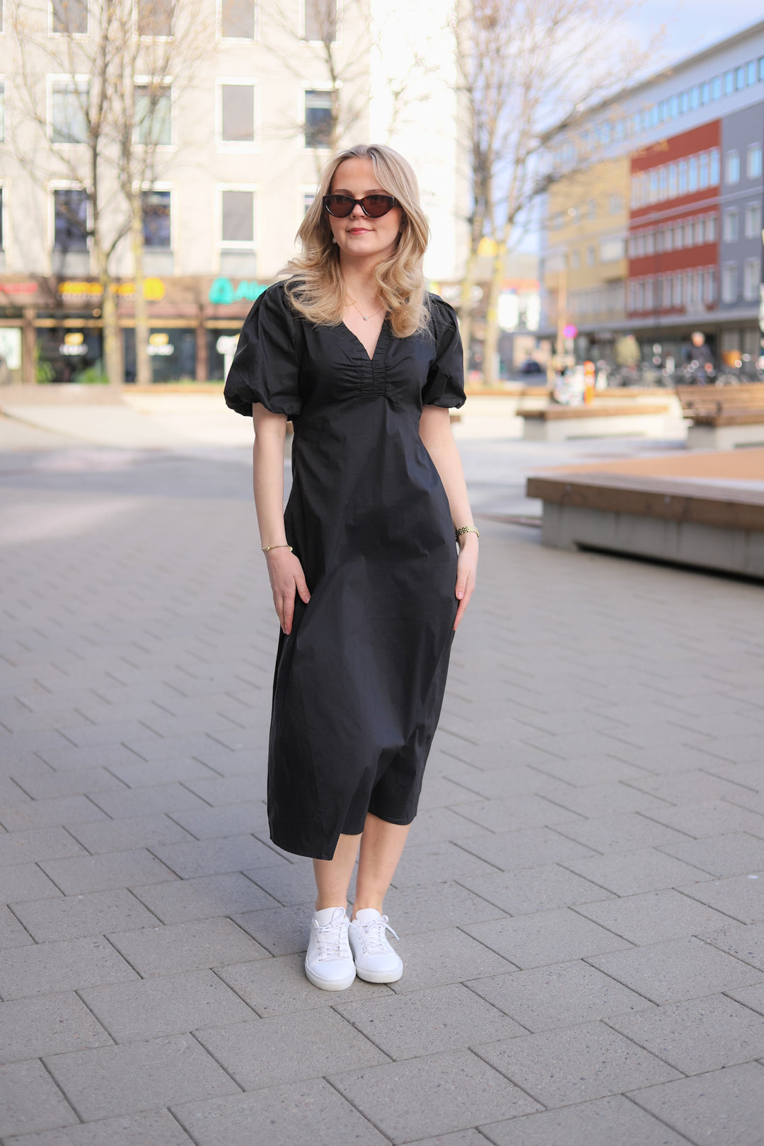 Illana Poplin Dress Black