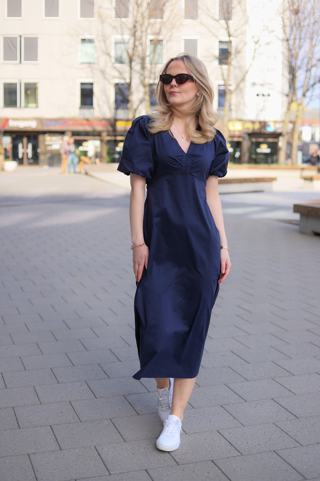 Illana Poplin Dress navy