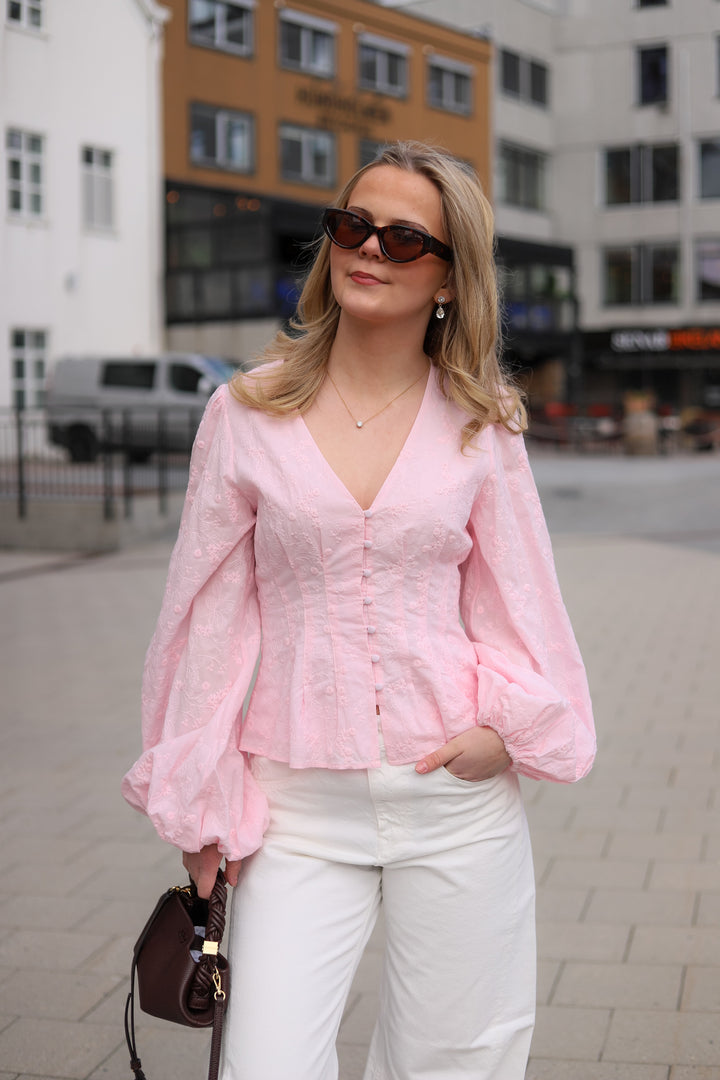 Palena Bluse Pink Embroidery