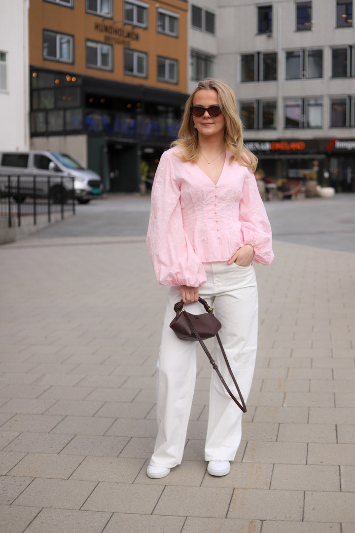 Palena Bluse Pink Embroidery