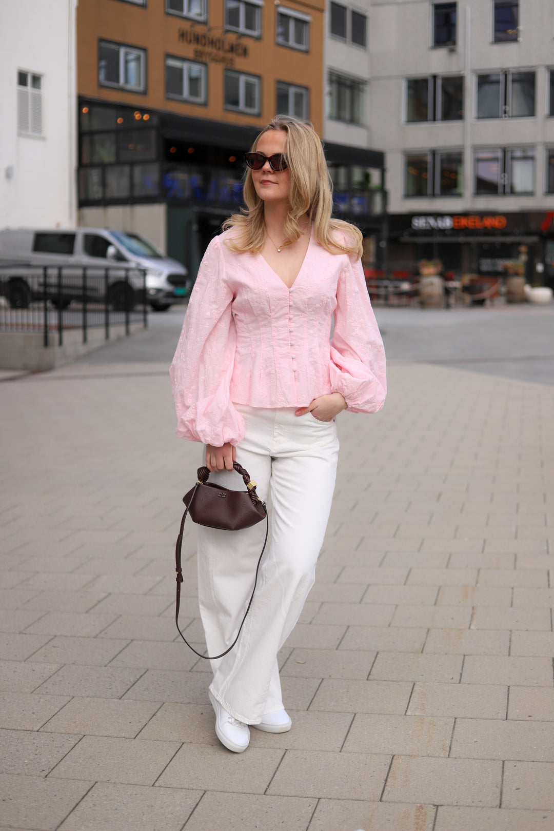 Palena Bluse Pink Embroidery