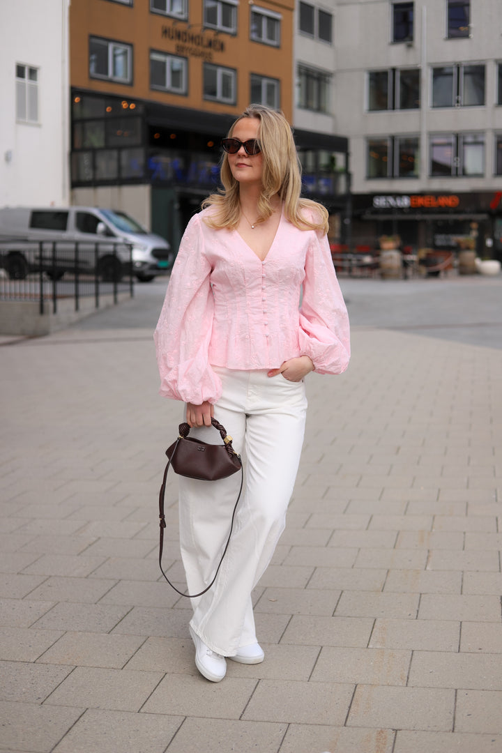 Palena Bluse Pink Embroidery