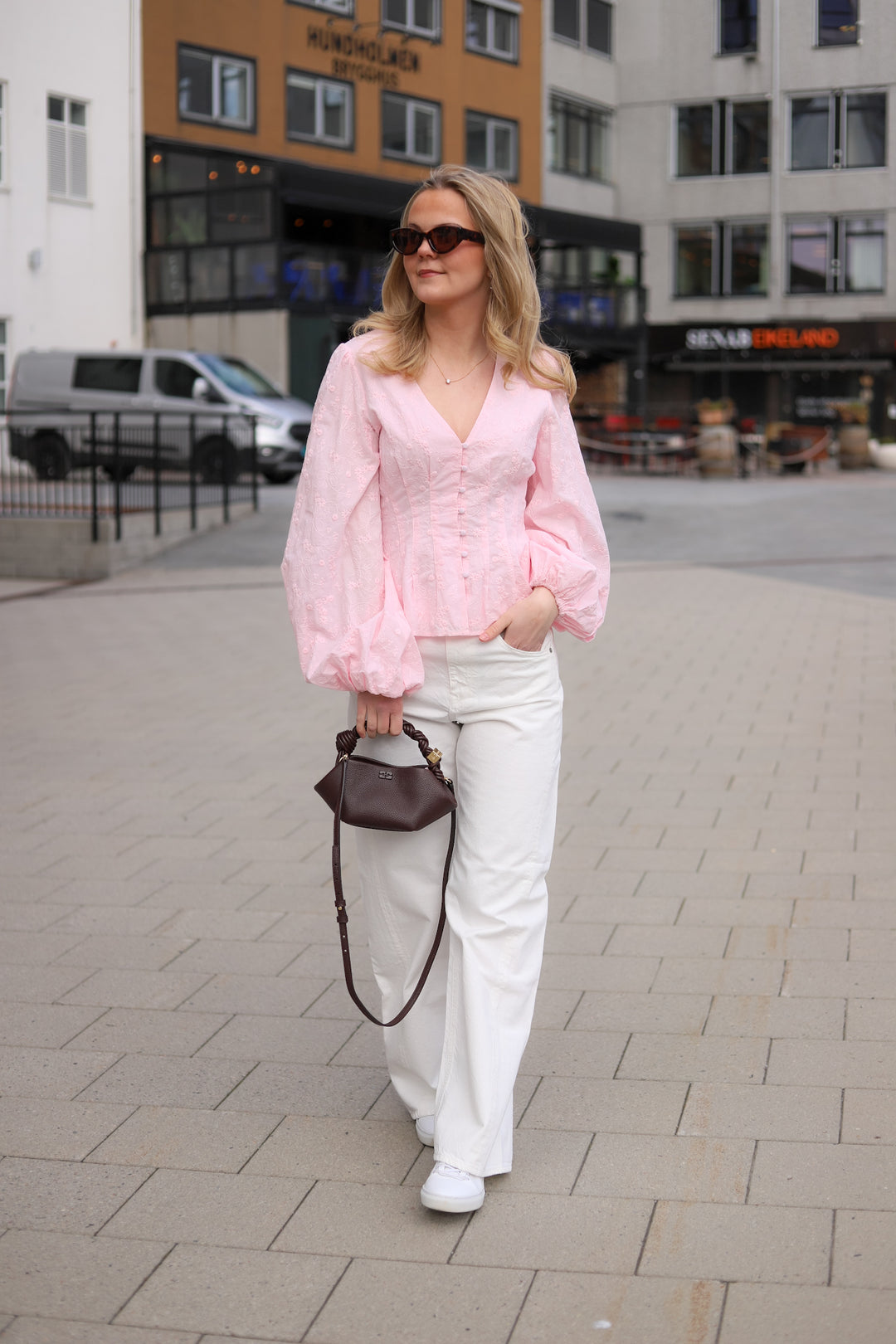 Palena Bluse Pink Embroidery