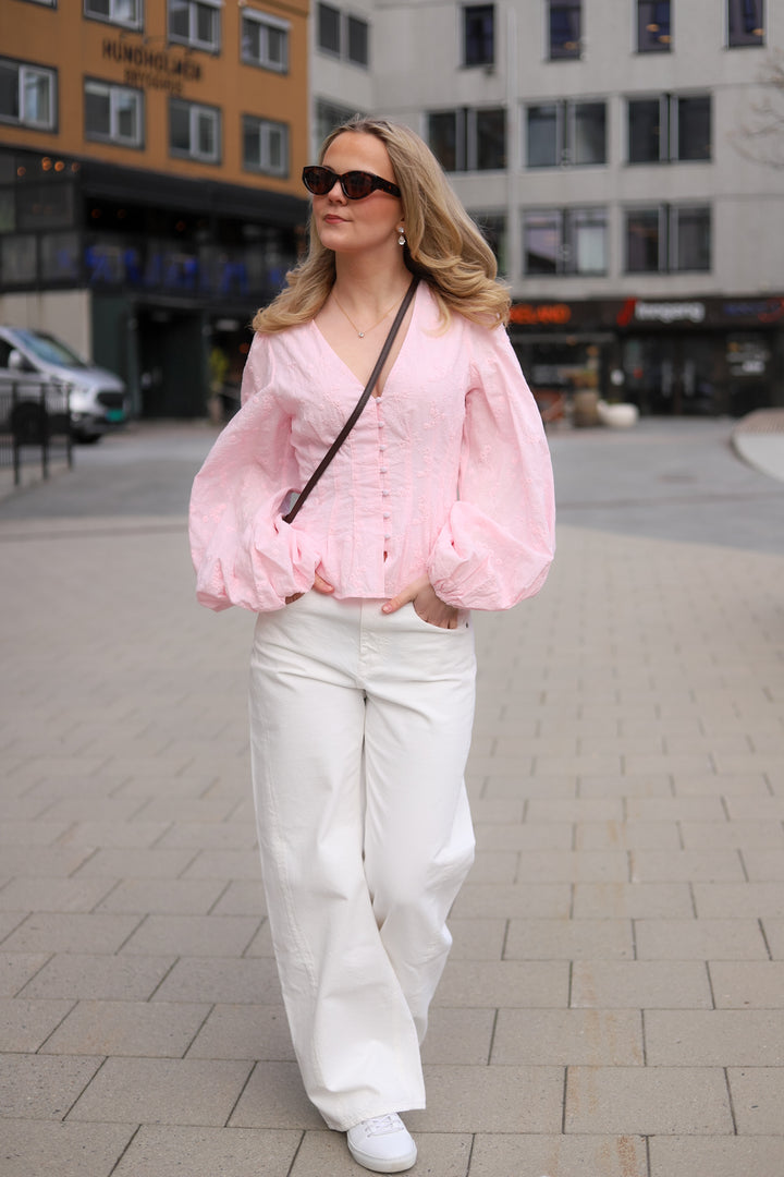 Palena Bluse Pink Embroidery