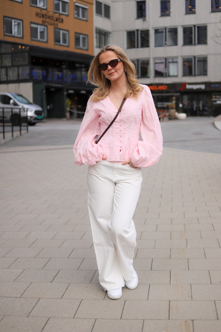 Palena Bluse Pink Embroidery