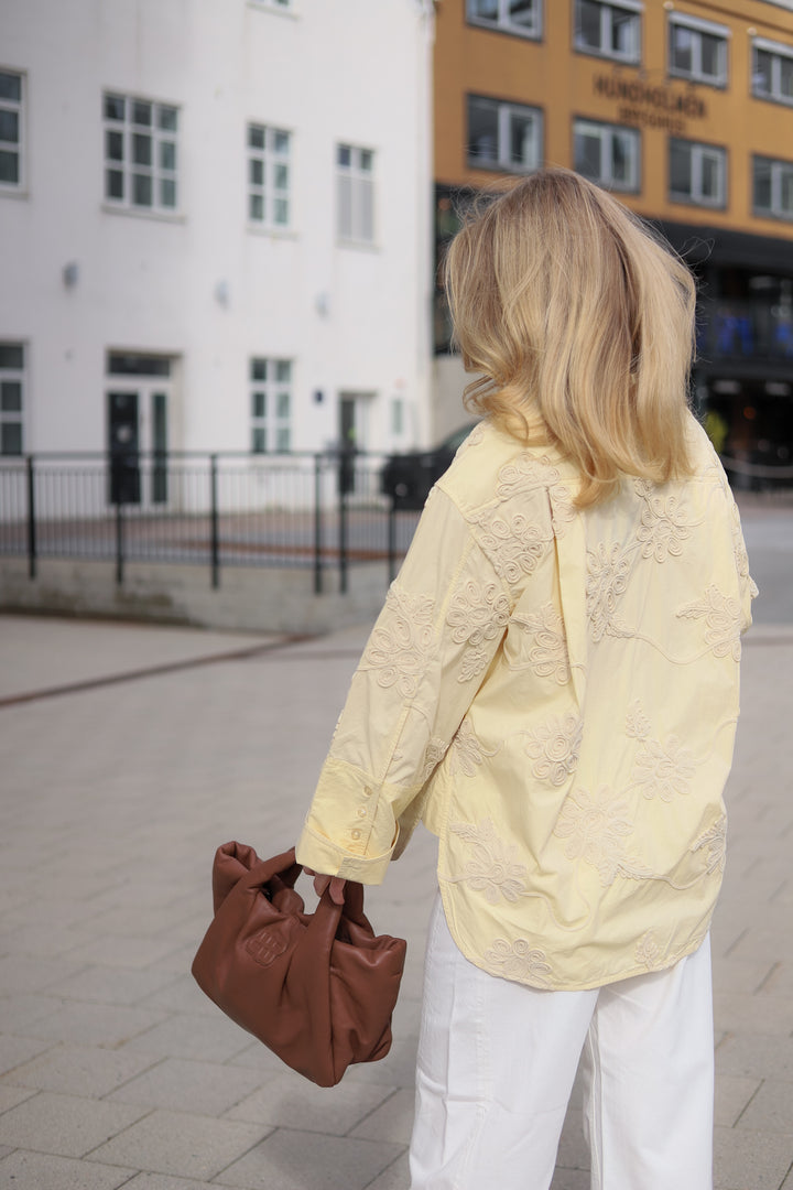 Flower Oversized Shirt Italian Straw