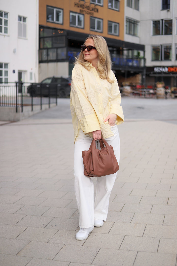 Flower Oversized Shirt Italian Straw