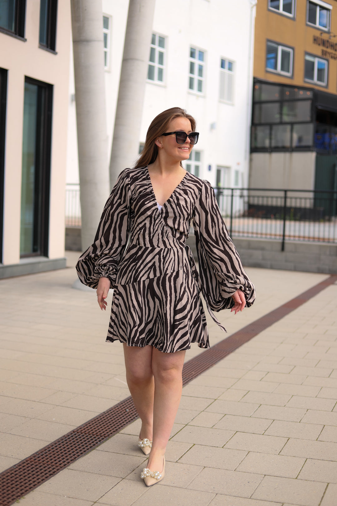 Portofino Mini Dress Brown Zebra