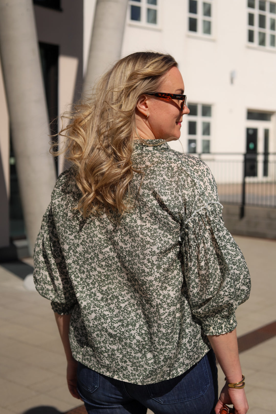 Seraphina 3/4 Shirt AOP Egret Flower
