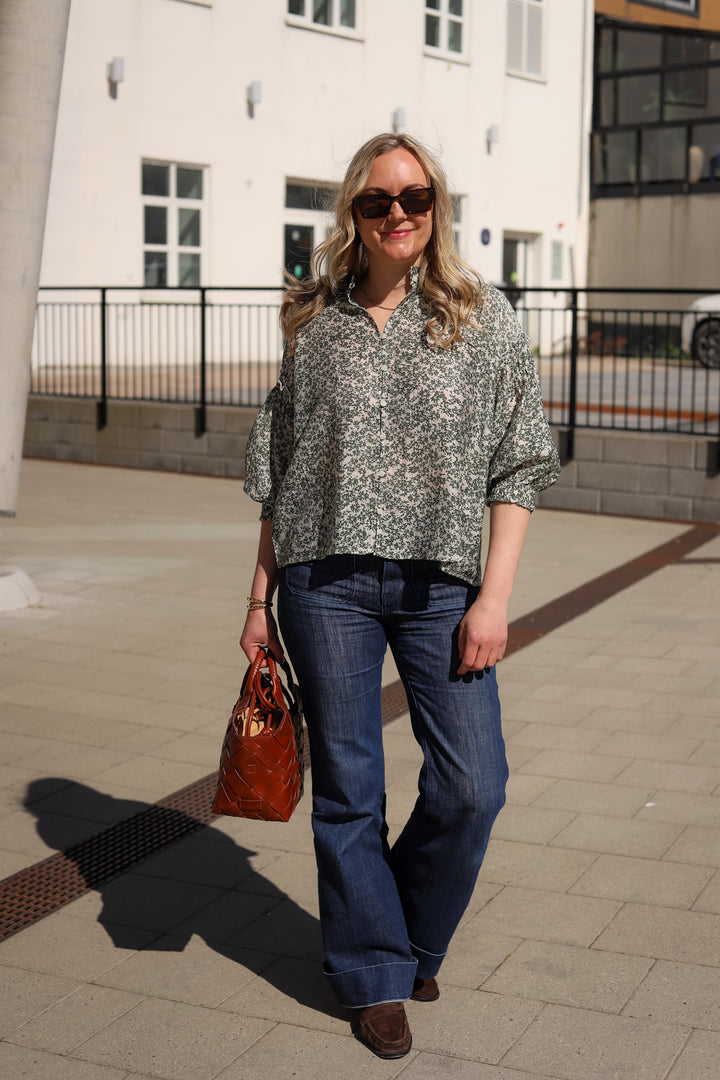 Seraphina 3/4 Shirt AOP Egret Flower