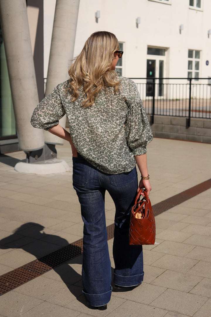 Seraphina 3/4 Shirt AOP Egret Flower