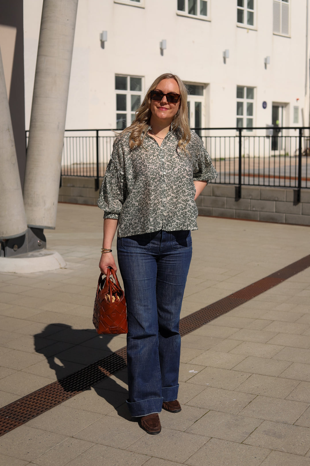 Seraphina 3/4 Shirt AOP Egret Flower