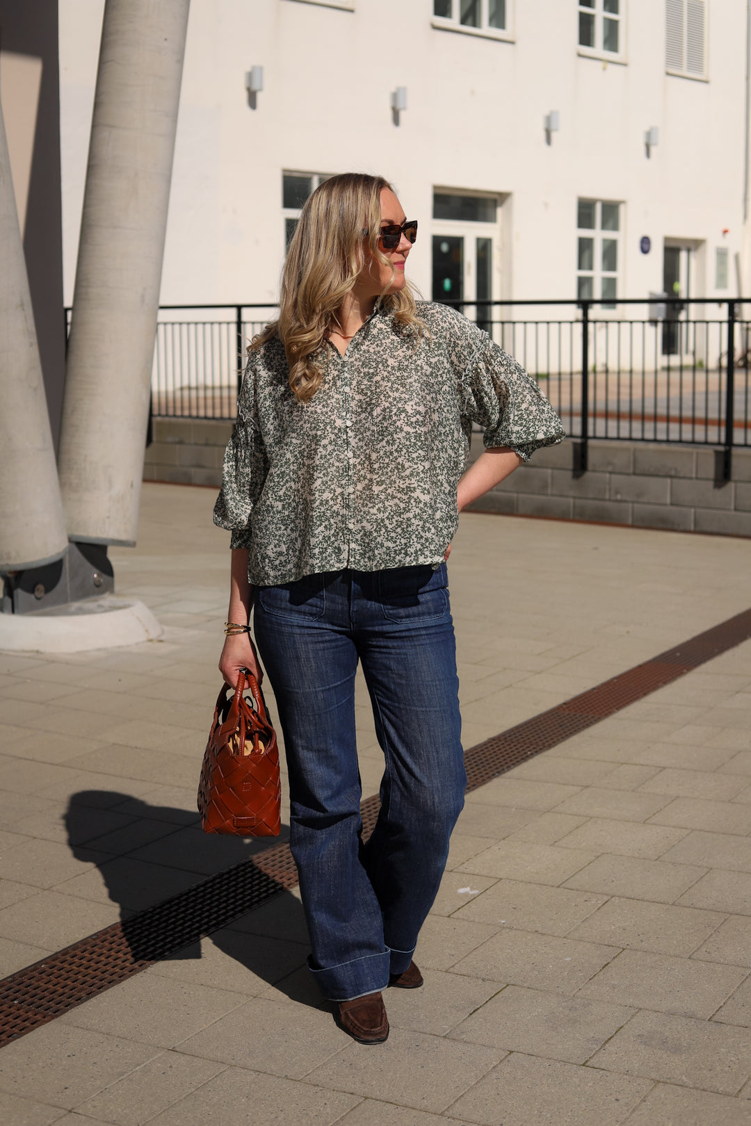 Seraphina 3/4 Shirt AOP Egret Flower