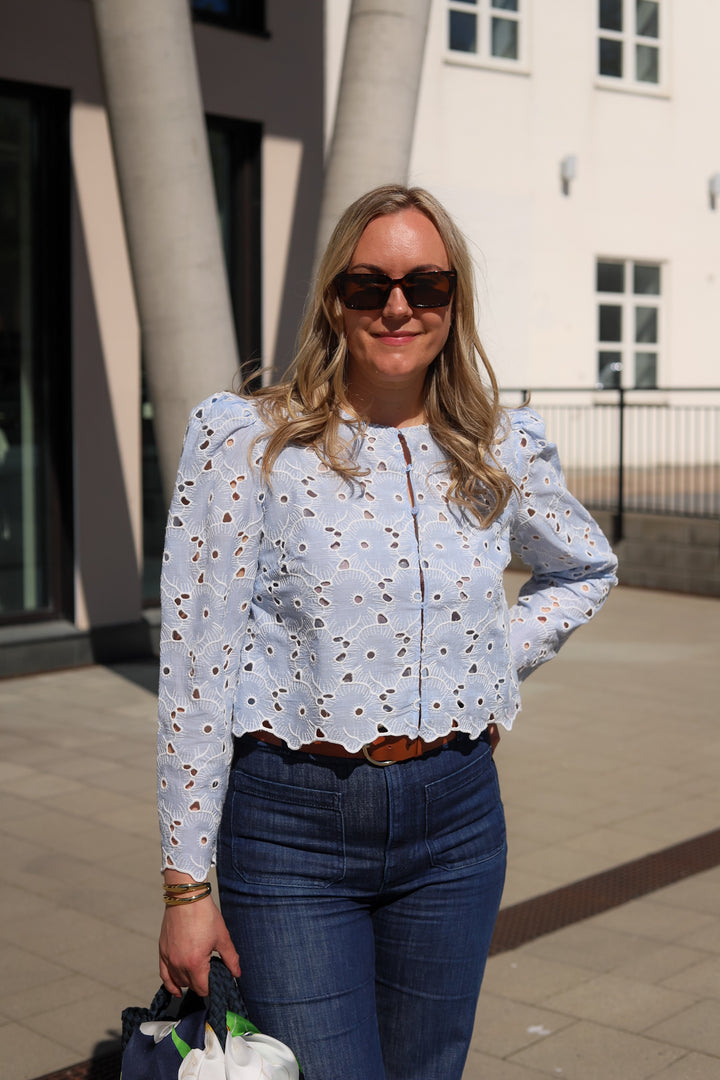 Broderie Anglaise Jacket Light Blue