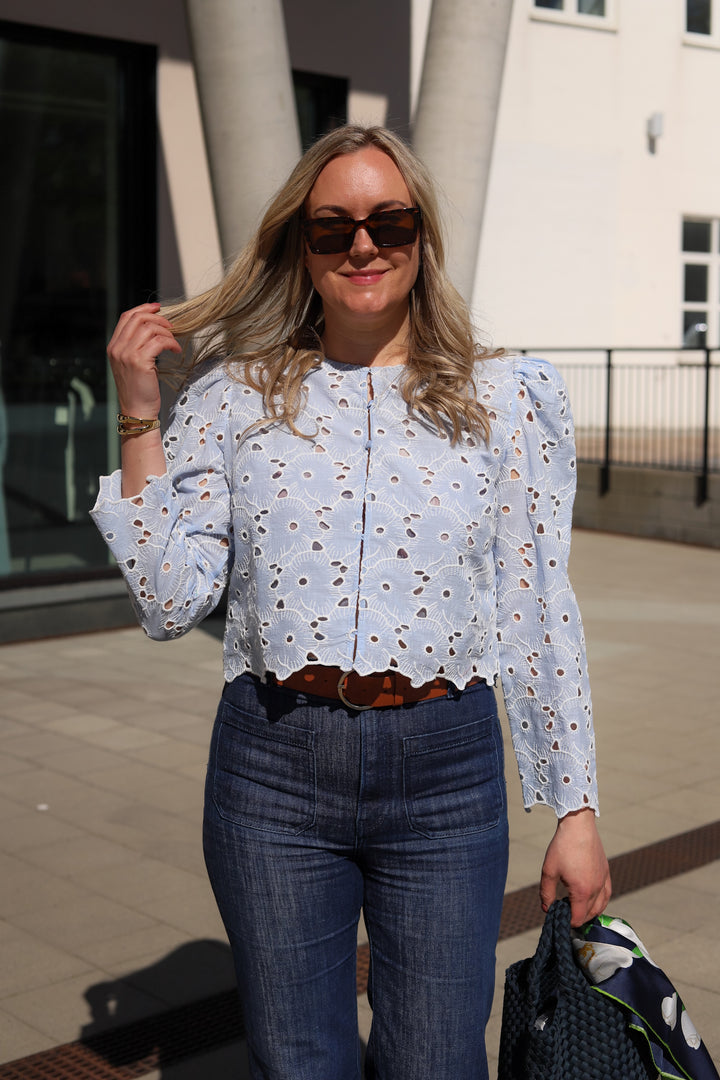 Broderie Anglaise Jacket Light Blue