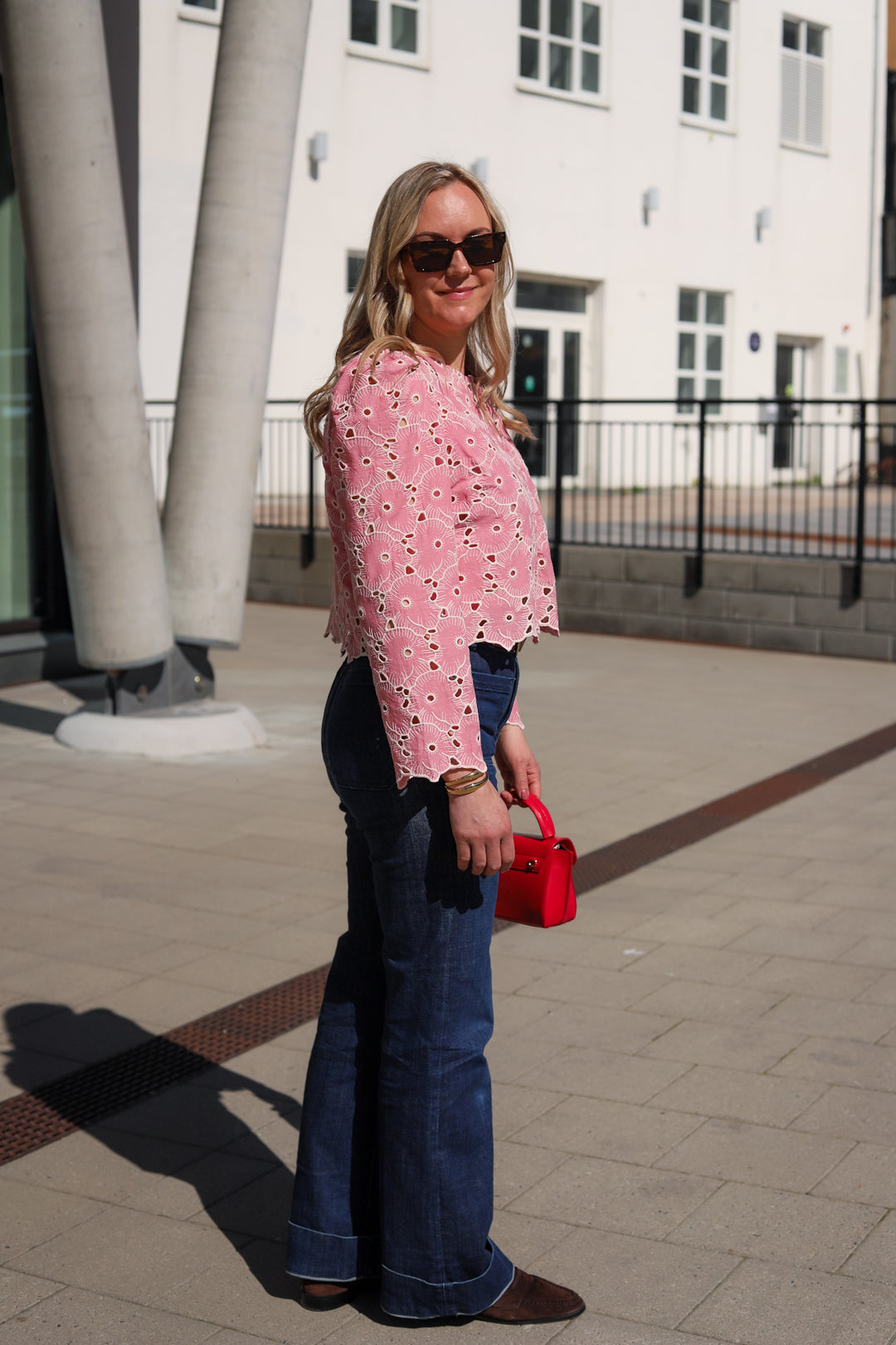 Broderie Anglaise Jacket Rose Pink