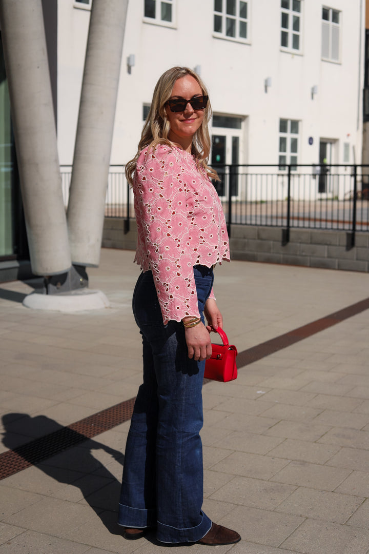 Broderie Anglaise Jacket Rose Pink