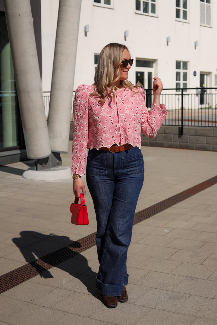 Broderie Anglaise Jacket Rose Pink
