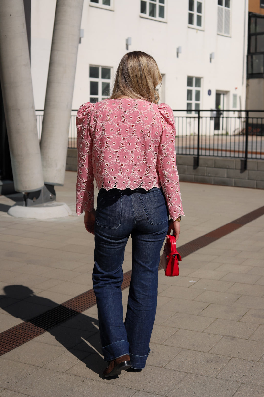 Broderie Anglaise Jacket Rose Pink