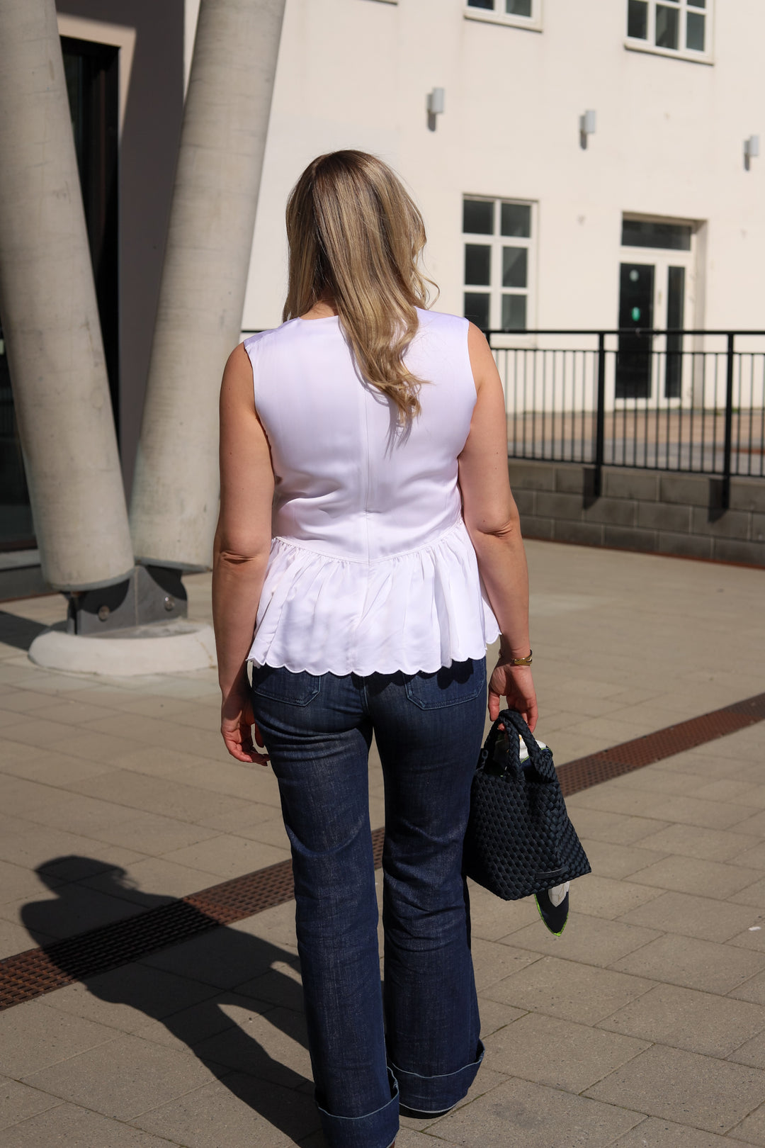 Satin Sleeveless Top Bright White