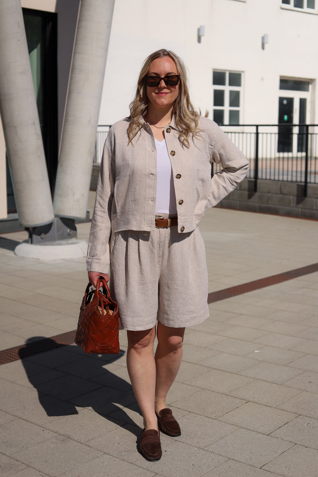 Viana Ginia HW Shorts Sand Melange
