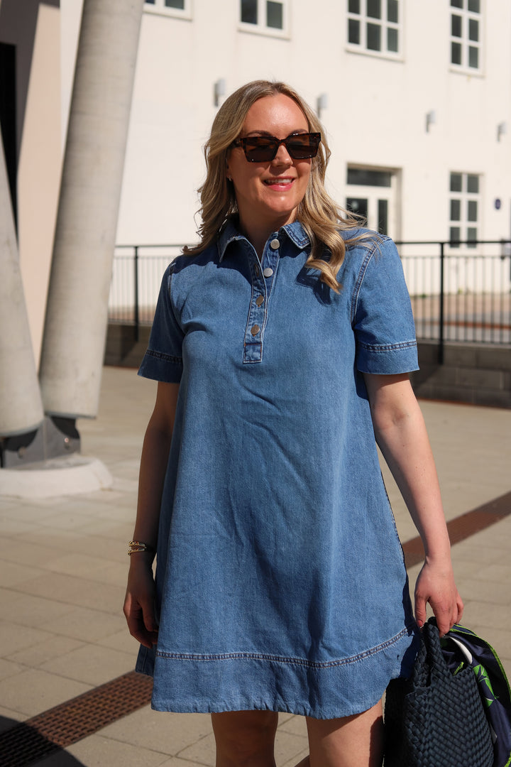 Turo Alena 2/4 Dress Mid Blue Wash