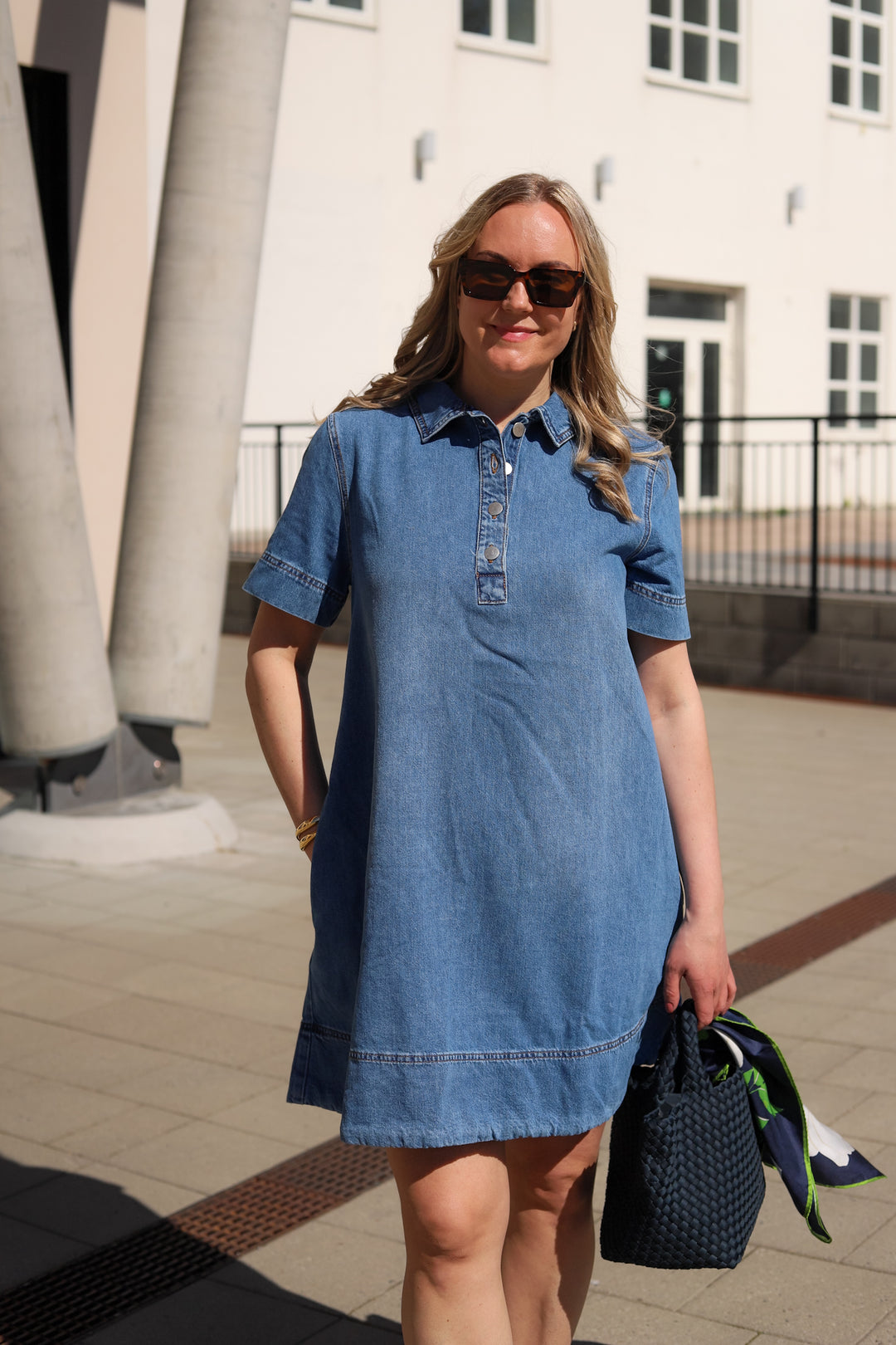 Turo Alena 2/4 Dress Mid Blue Wash