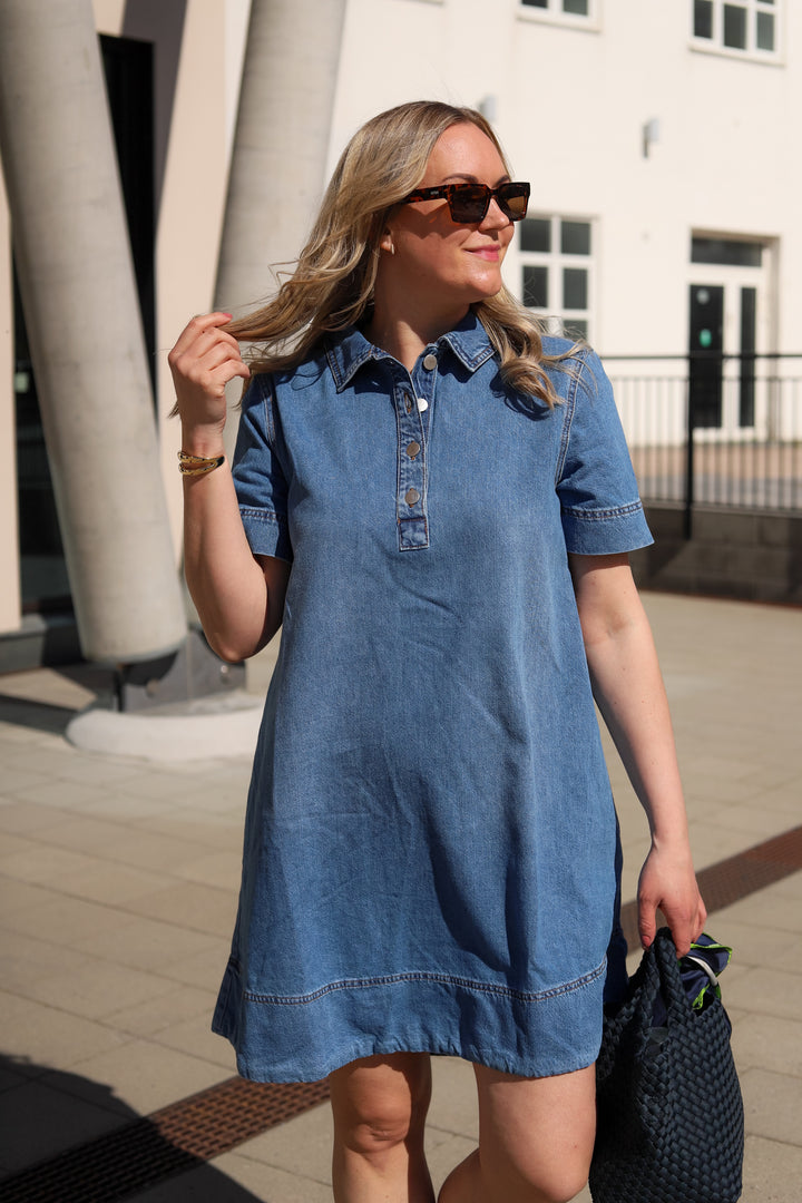 Turo Alena 2/4 Dress Mid Blue Wash