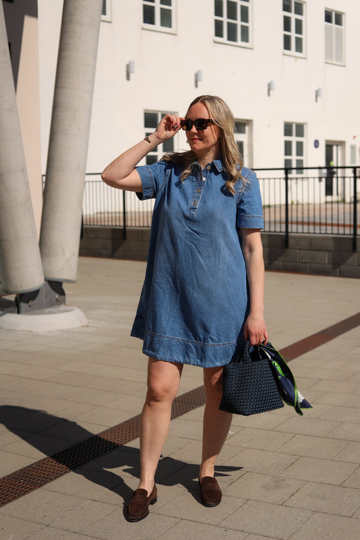 Turo Alena 2/4 Dress Mid Blue Wash