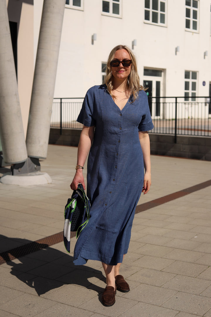 Viana Ginia 2/4 Dress V Indigo Mel