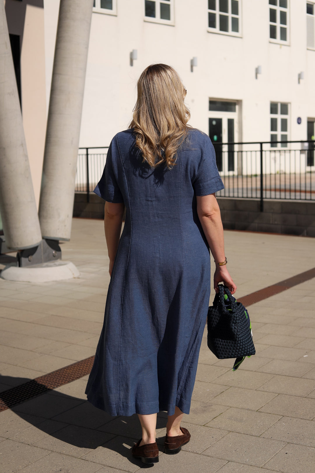 Viana Ginia 2/4 Dress V Indigo Mel