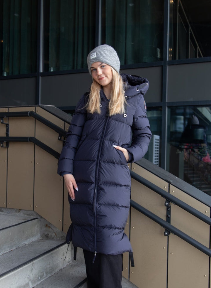 Panda Long Puffer Blue Navy