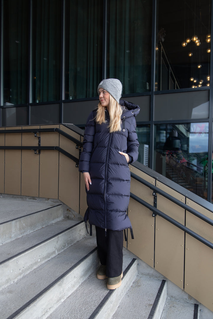 Panda Long Puffer Blue Navy