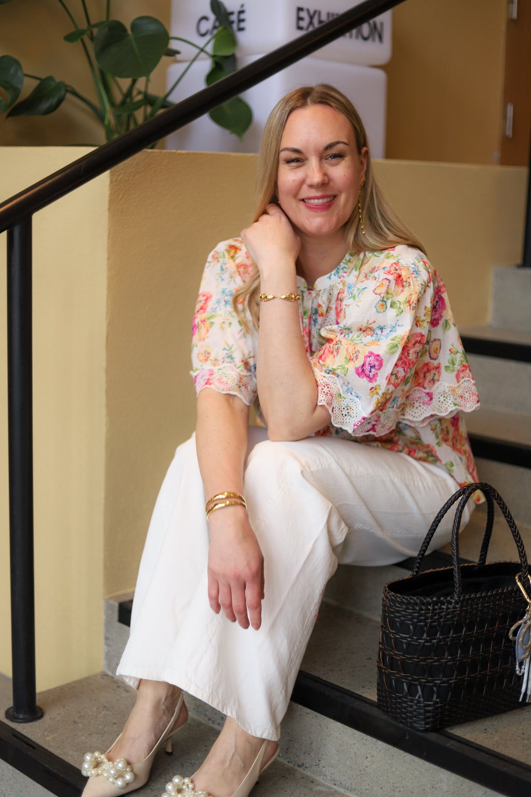 Cotton Slub Blouse Flora