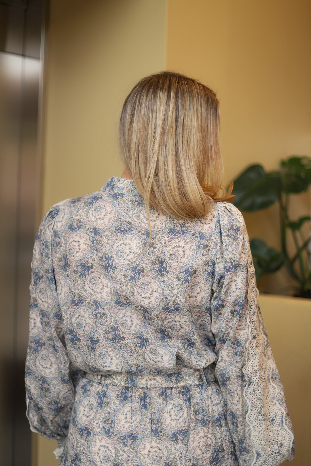 Cotton Slub Shirt Blue Paisley