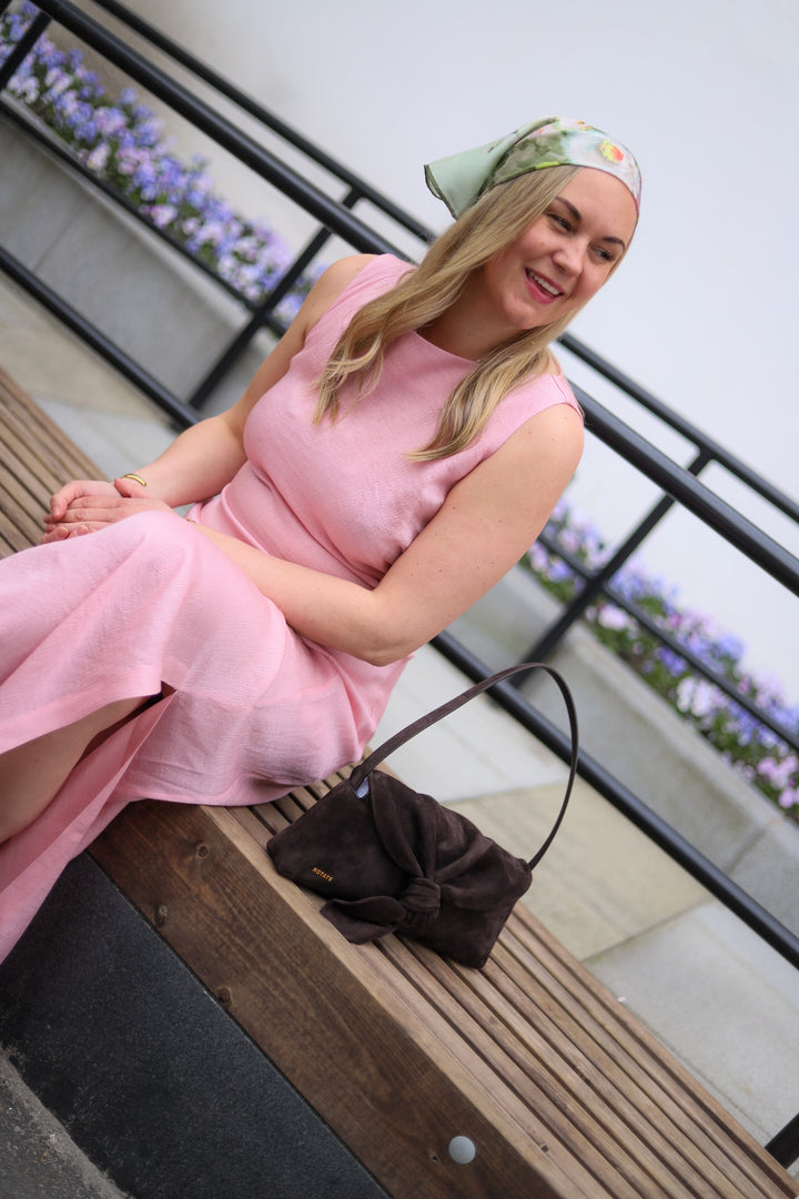 Shiny Sleeveless Dress Dusty Pink