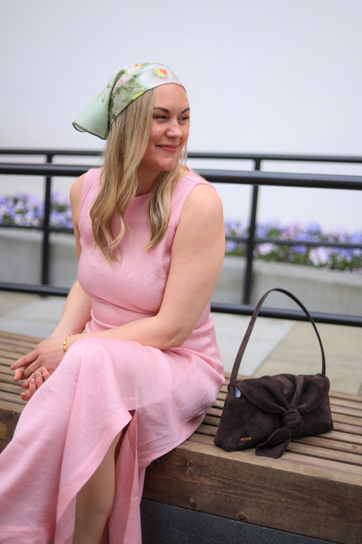 Shiny Sleeveless Dress Dusty Pink