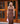Shiny Sleeveless Dress Brown