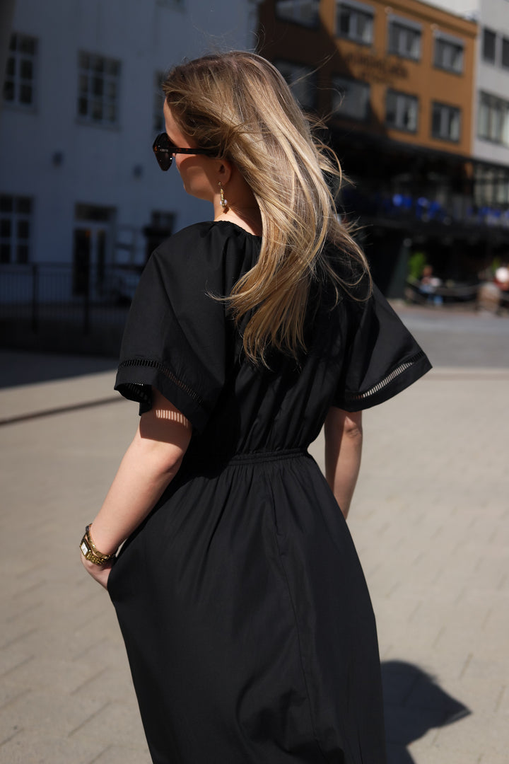 Fiola poplin dress Black