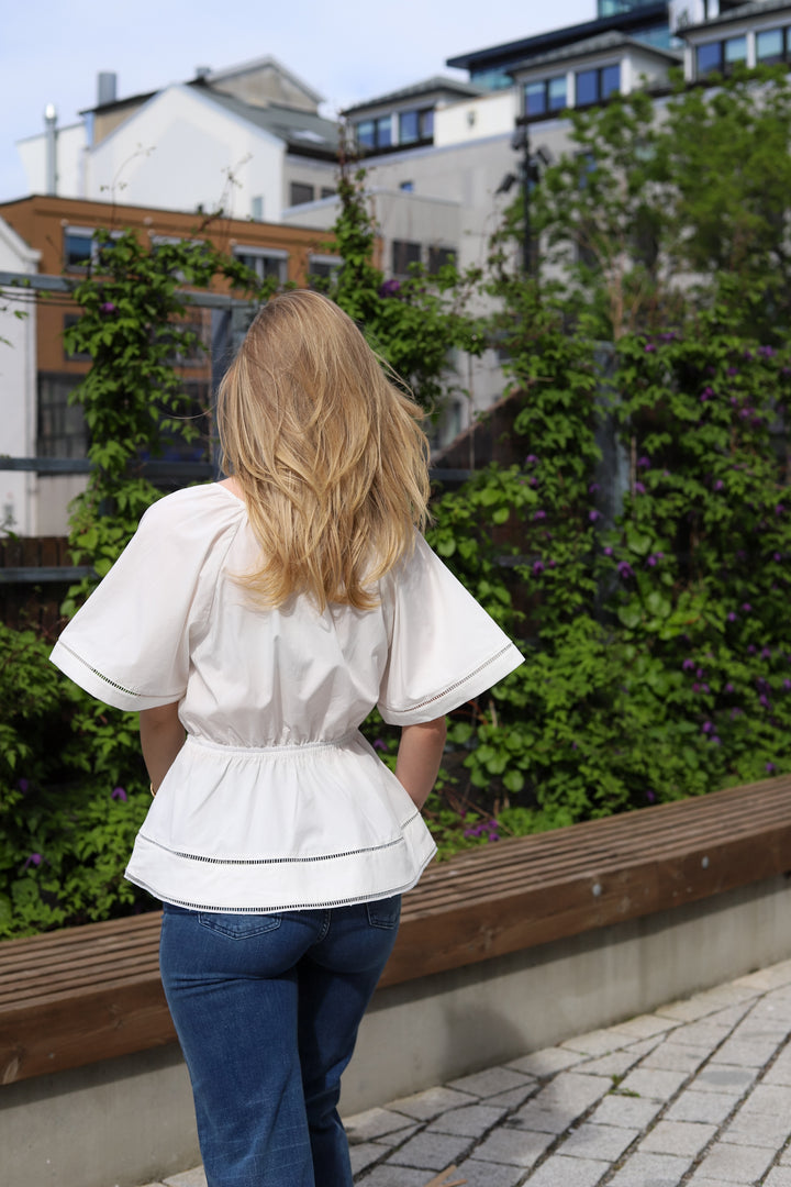 Fiora Poplin Top White