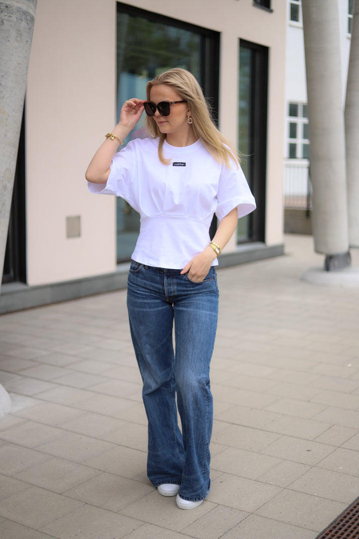 Romie Pleat Tee White