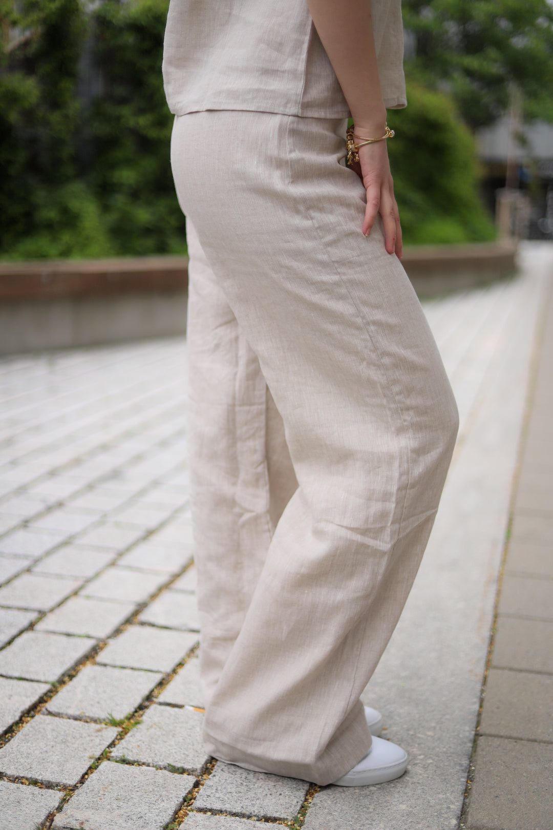 Molly Linen Pants Beige Melange