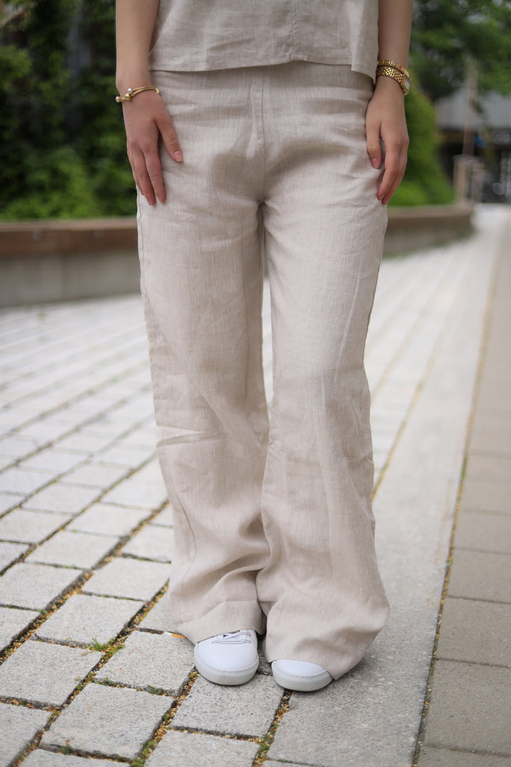 Molly Linen Pants Beige Melange