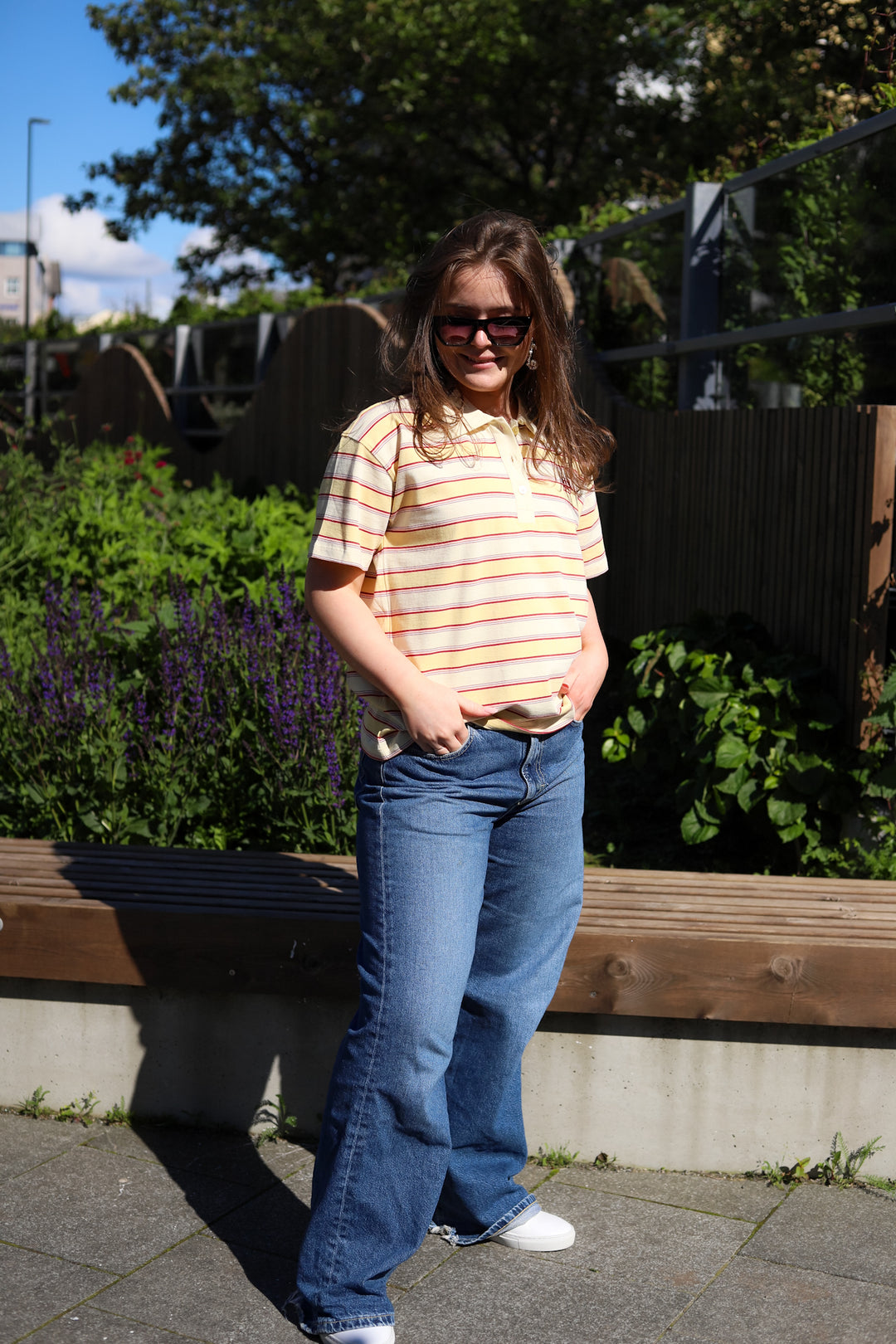 Evelyn Polo Tee Sunny Stripe