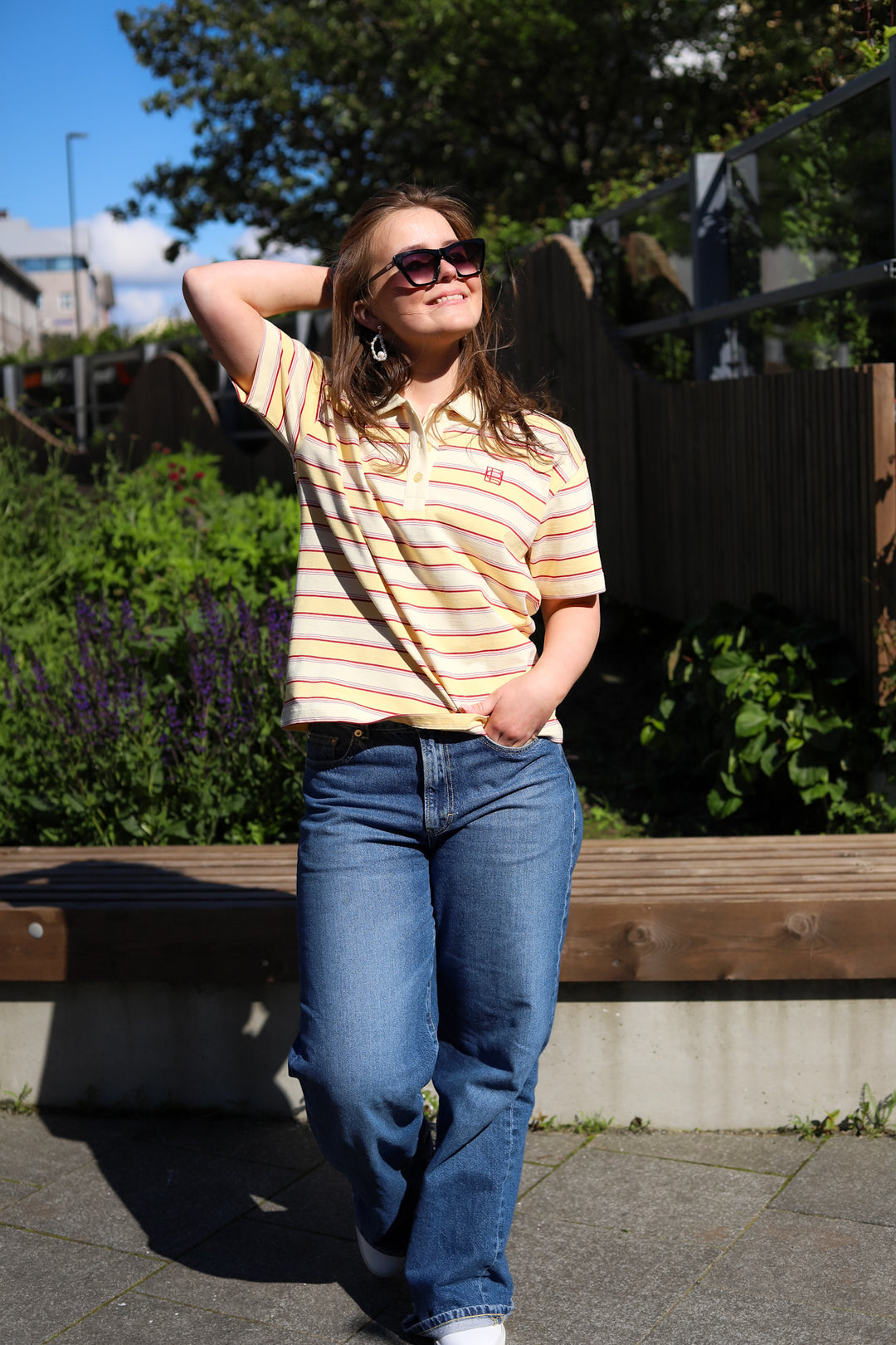 Evelyn Polo Tee Sunny Stripe