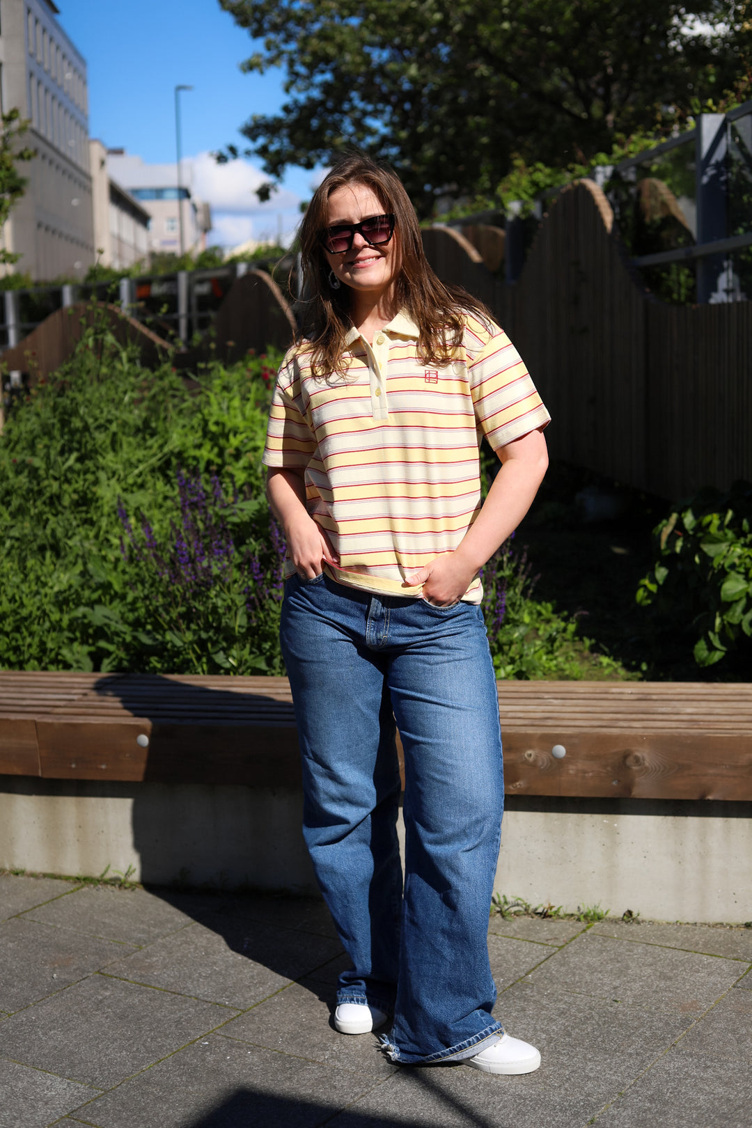 Evelyn Polo Tee Sunny Stripe