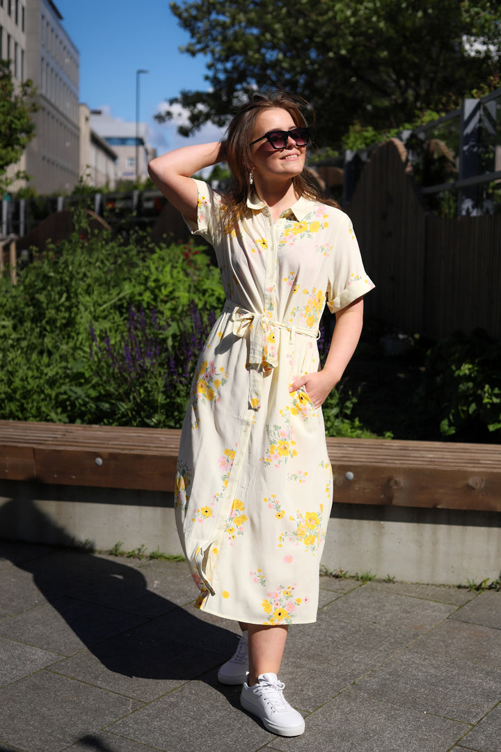Irene 2/4 Shirt Dress AOP Mimosa Flower